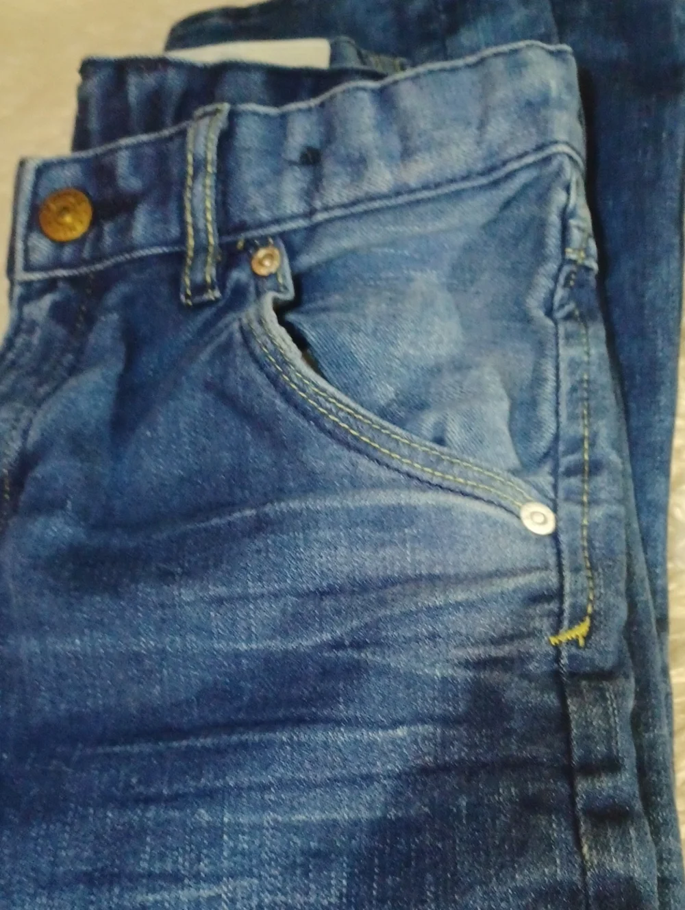 H&M Dark Blue Slim Straight Jeans Boys Sz7-8